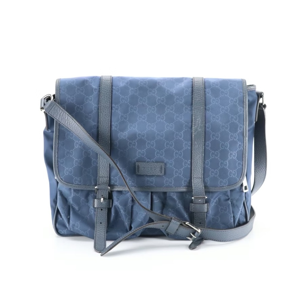 Gucci Navy Blue Monogram Messenger Bag